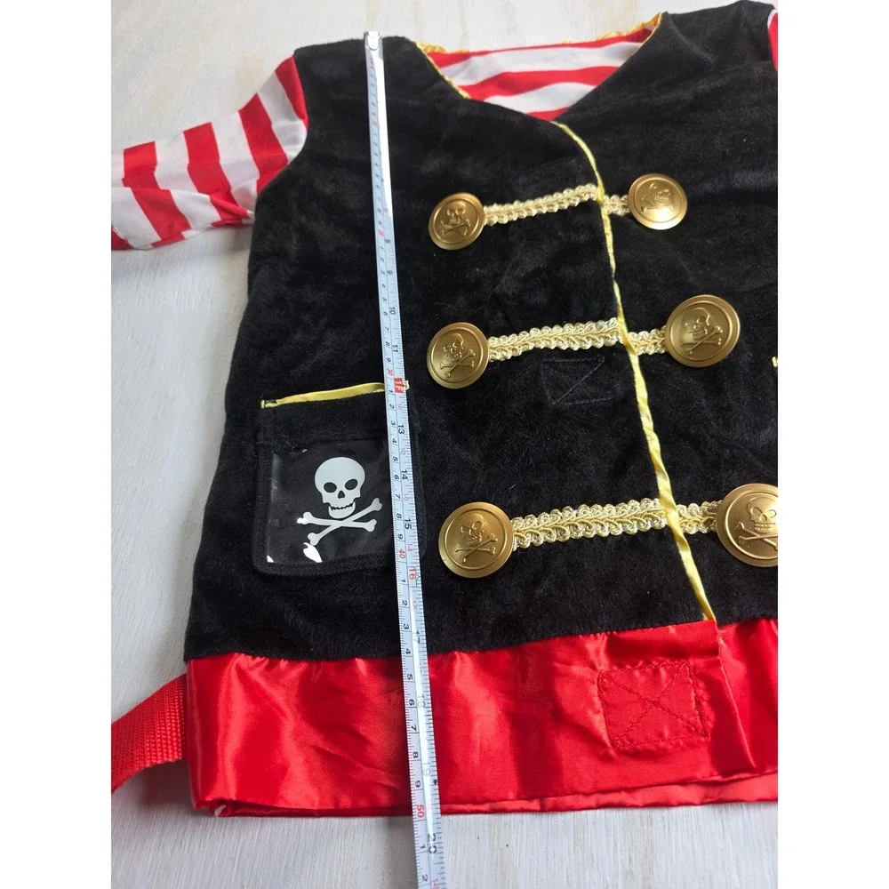 Melissa & Doug Pirate Costume Kids Role Play Set Vest Skirt Ages 3-6 Black Red